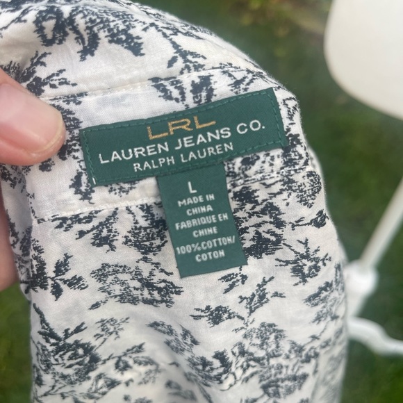 RLR Lauren Jeans Co Long Sleeve Button Down Shirt, Size Large, 100% Cotton - Picture 6 of 10